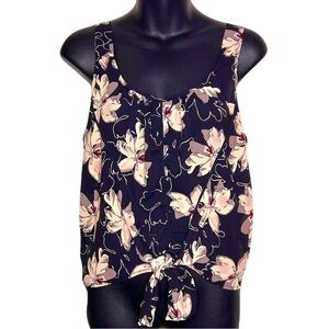 Sienna Sky Floral Sleeveless Tie-Front Blouse